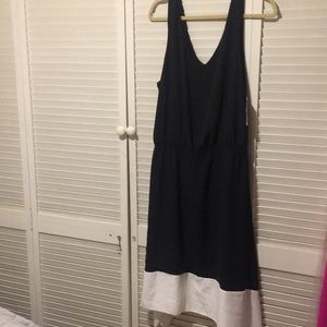 Bar III Black and white border asymmetrical dress